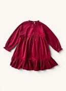 Samtiges Langarmkleid mit Stehkragen Beere Gr.110 | Hust and Claire