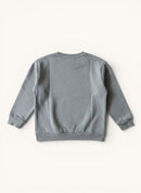 Graues Sweatshirt mit Katzen-Logo Gr.128/134 | Mini Rodini