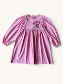 Baumwollkleid mit Blumenstickerei Pink Gr.110 | Tartine et Chocolat