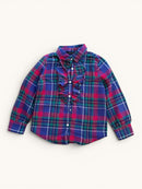 Karierte Flanell-Bluse mit RüschenleisteGr.4/4T | Ralph Lauren