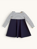 Langarmkleid mit Streifen & Rüschen Gr.6M | Petit Bateau