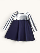 Langarmkleid mit Streifen & Rüschen Gr.6M | Petit Bateau