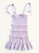 Gesmoktes Trägerkleid im Vichy-Look Gr.110/116 (Label wurde entfernt) | Marke unbekannt