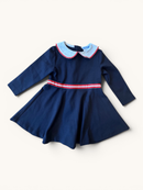 Langarm-Kleid mit Peter-Pan-Kragen Dunkelblau Gr.92/98 | Jacardi
