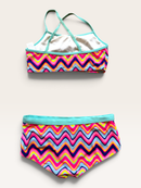 Farbenfroher Zickzack-Bikini „Summer Vibes“ Gr.146/152 | Y.F.K.