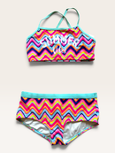 Farbenfroher Zickzack-Bikini „Summer Vibes“ Gr.146/152 | Y.F.K.