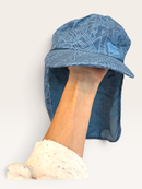 Buff Kinder Cap mit Nackenschutz – Blau Muster Onesize | Buff