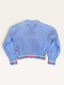 Kinder-Cardigan mit Neon-Streifen, Hellblau/Flieder Gr.12 | SOMEONE