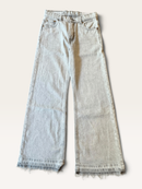 Flared Fit Jeans mit Fransensaum (Hellgrau / Washed Grey) Gr.146 | ZARA
