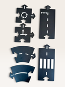 Flexibles Straßen-Set (Kreisverkehr, T-Kreuzung, Zebrastreifen) | waytoplay