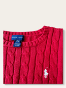 Klassischer Zopfmuster-Pullover in leuchtendem Rot Gr.M (8-10) | Ralph Lauren