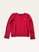 Klassischer Zopfmuster-Pullover in leuchtendem Rot Gr.M (8-10) | Ralph Lauren