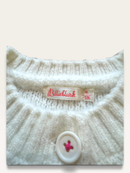 Strickjacke mit bunten Herzen & Regenbogen-Bündchen Off-White (Gr.122/128) | Billieblush