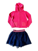 Strickjacke & Tüllrock Set in Neon-Pink & Dunkelblau Gr.128 | Billieblush