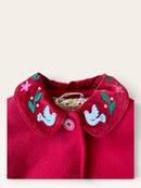 Roter Wollmantel mit Stickereien Gr.134 | Boden
