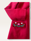 Roter Wollmantel mit Stickereien Gr.134 | Boden