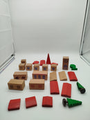 Bundle Holz Zugset Schienen & Gebäude