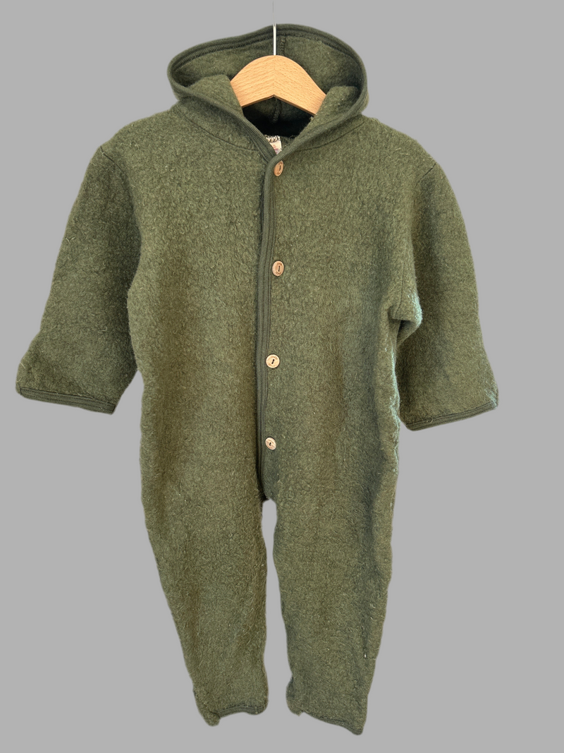 Engel hooded overall 100% virgin wool - size 86/92