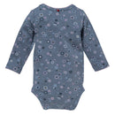 People Wear Organic Langarm-Body "Blumenmuster" GOTS 62/68