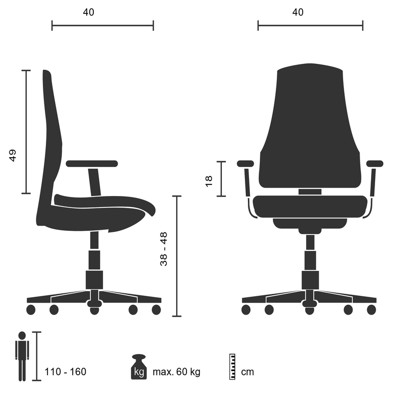 hjh OFFICE KIDDY PRO AL Kinderschreibtischstuhl Kinderdrehstuhl Schwarz Blau