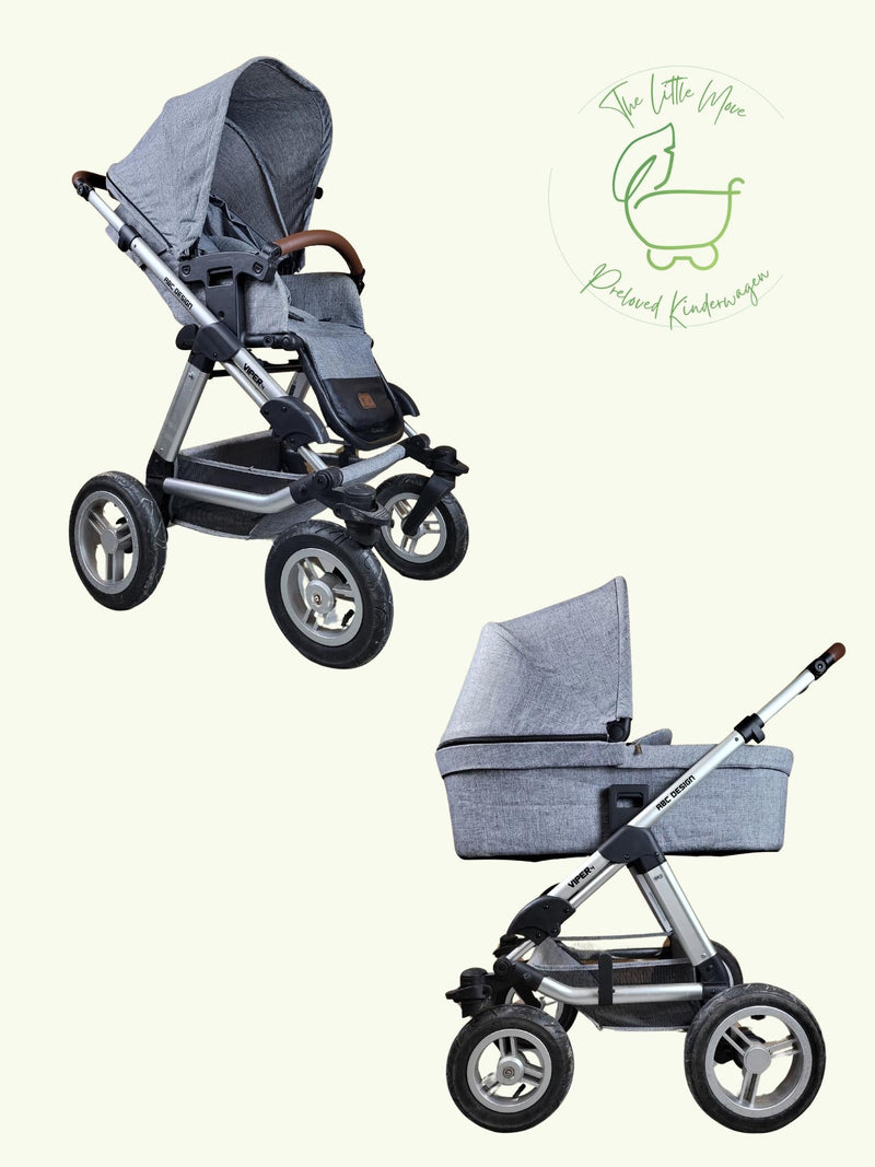 Abc Design - Viper 4 Kombikinderwagen (sportsitz und Liegewanne) - Grau in Gutem Zustand / Gut Kinderwagen 1