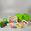 Bauernhof-Spielset aus Holz - Set mit Tieren