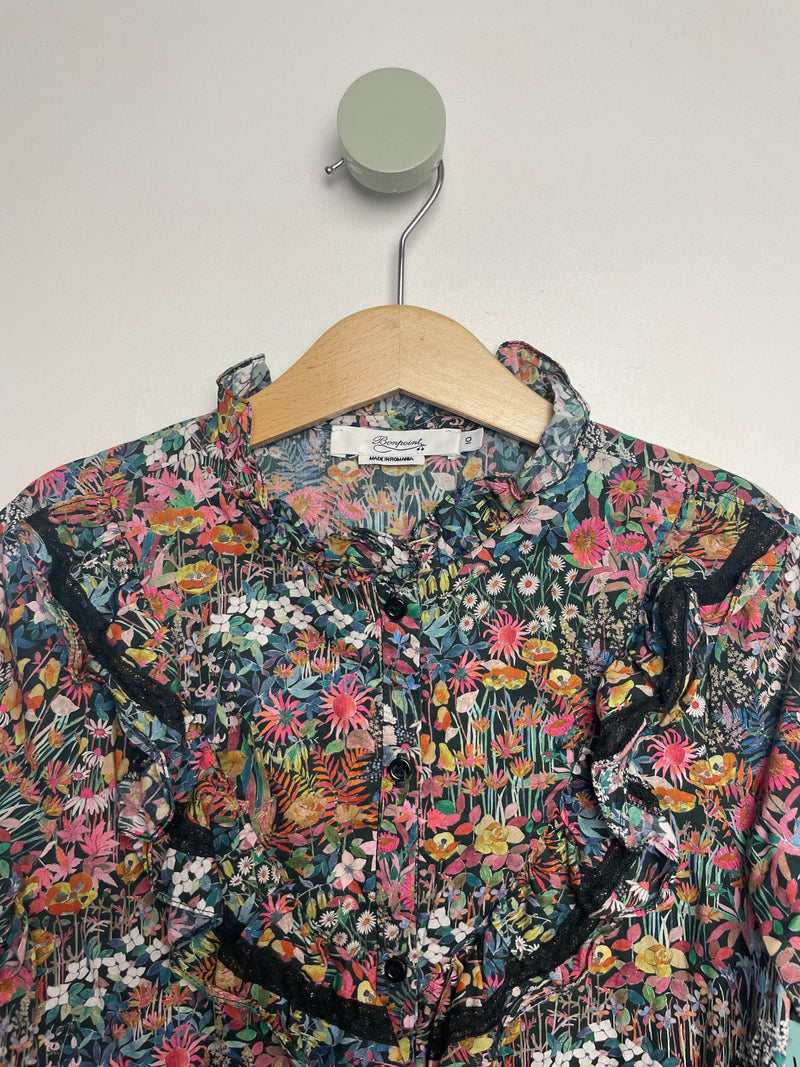 Blümchen Bluse mit Rüschen• 134 • bonpoint