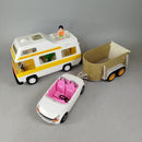 Playmobil & Schleich Bundle Camper Cabrio Anhänger mit Figur