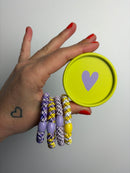 HAARGUMMI 4ER SET IN GESCHENKBOX • GELB FLIEDER