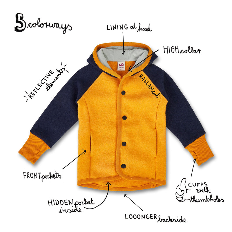 Kids boiled wool jacket