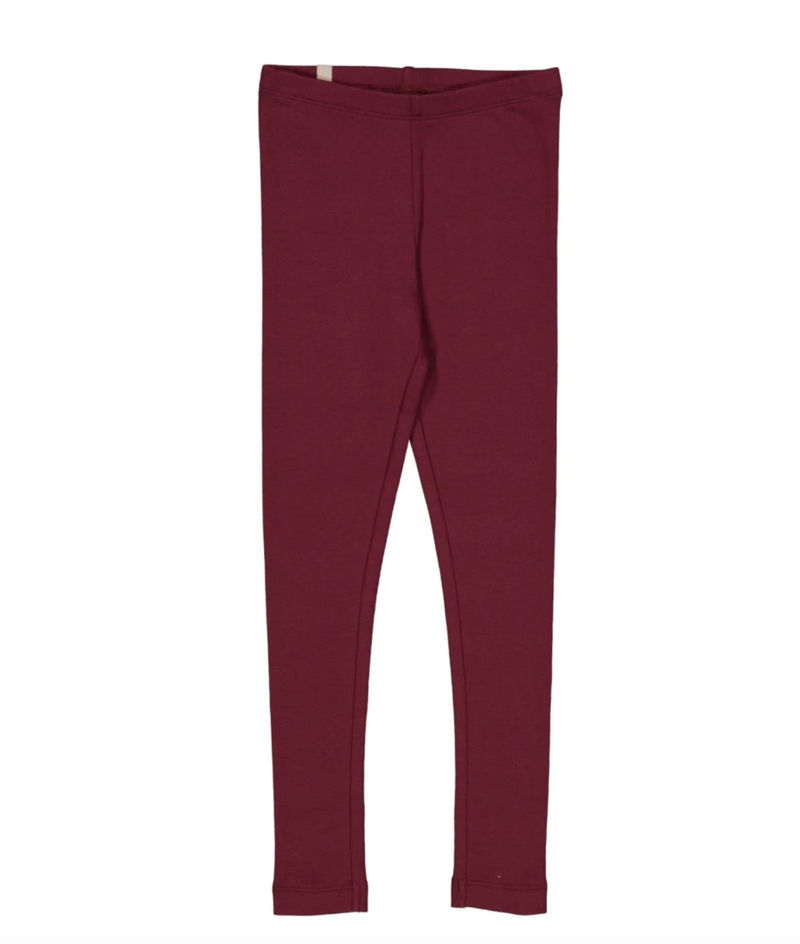 Rib Leggings - red Plum