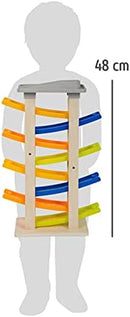 small foot Rennbahn mit Parkdeck XL, extrahoch mit 8 Rampen und 4 farbigen Holzautos, ab 18 Monaten, 11963