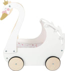 small foot Puppenwagen Schwan aus Holz, inkl. Wendebettwäsche, für Puppen und Plüschtiere bis 46 cm, ab 3 Jahren, 12283