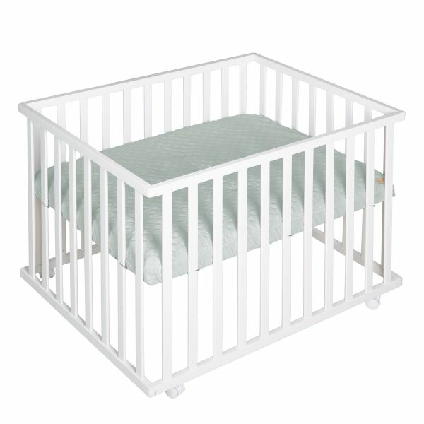 Roba Kids Playpen 100 x 75 cm Crawling Gate Playpen Bed Style Frosty green