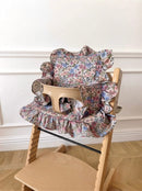 Ruffles Cushion Set Waterproof compatible with Stokke Tripp Trapp Highchair- Vichy gingham Floral