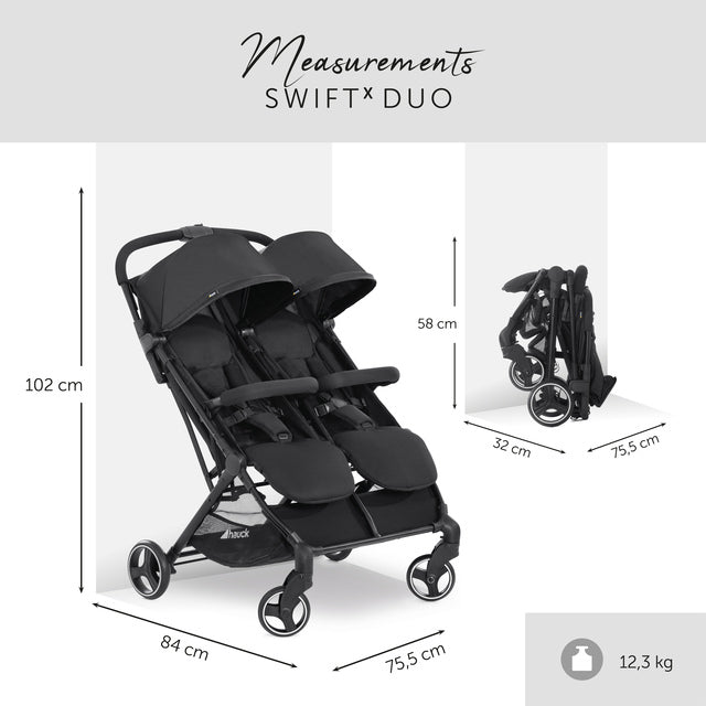 Hauck Swift X Duo Kinderwagen Zwillingswagen Doppelkinderwagen Buggy Doppelbuggy