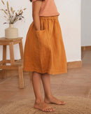 Leinenrock braun 92-128