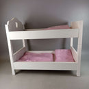 Puppenetagenbett Holz mit Bettwäsche Set