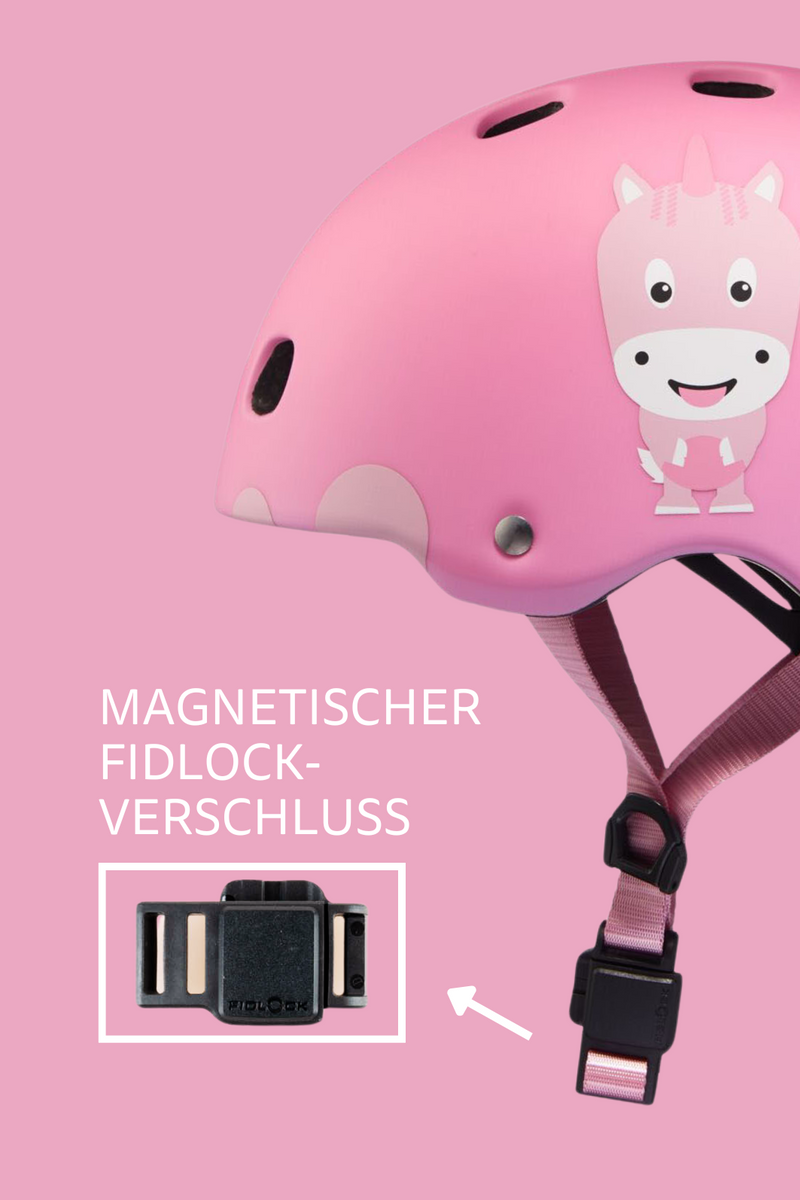 verschluss fahrradhelm Sicherer Micro Unicorn Kinderfahrradhelm – zauberhaftes 3D-Design & Komfort
