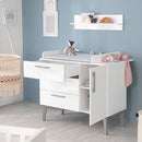 B-Ware Roba Wickelkommode Kommode Mika Weiß 3 Schubladen Tür Babyzimmer 103x117,5x78 Cm