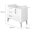 B-Ware Roba Wickelkommode Kommode Mika Weiß 3 Schubladen Tür Babyzimmer 103x117,5x78 Cm