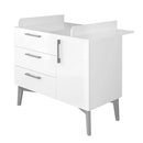 B-Ware Roba Wickelkommode Kommode Mika Weiß 3 Schubladen Tür Babyzimmer 103x117,5x78 Cm