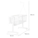 B-Ware Roba Babywiege Stubenbett Woodland Buddies Komplettset Weiß Pastellgrün 40x90 Cm
