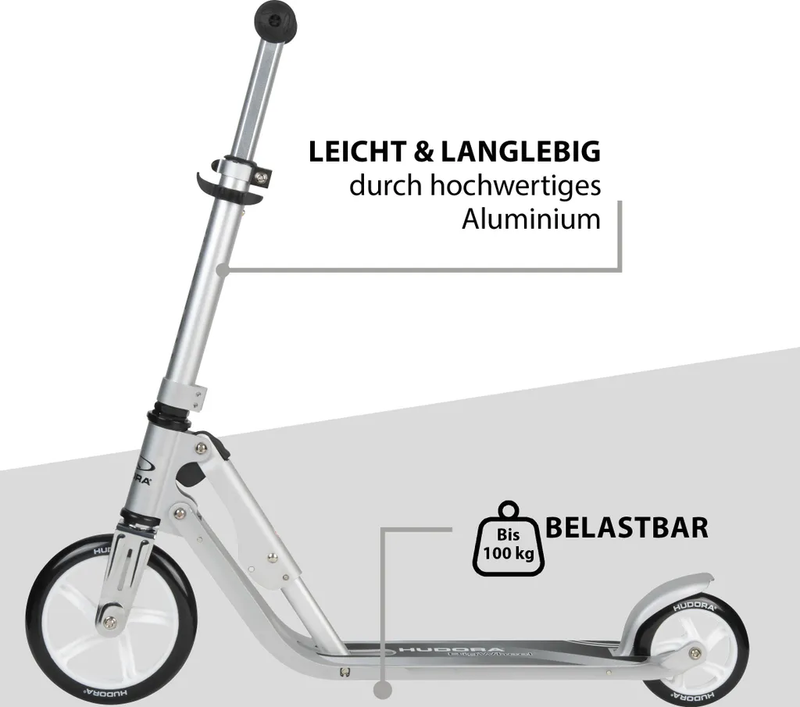 Hudora Scooter Roller Cityrolller Tretroller Silber Klappbar Höhenverstellbar B-Ware - 4005998857144