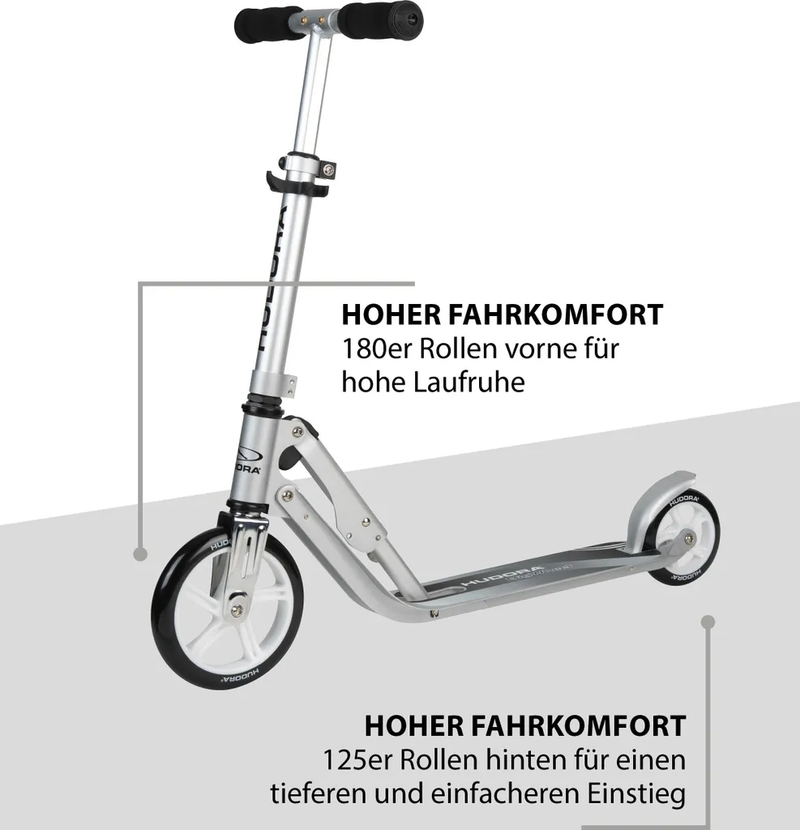 Hudora Scooter Roller Cityrolller Tretroller Silber Klappbar Höhenverstellbar B-Ware - 4005998857144