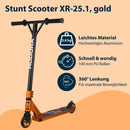 B-Ware Hudora Stunt Scooter Roller Freestyle Xr 25 Gold Aluminium Robuste Rollen Wendig
