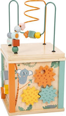 small foot Motorikwürfel "Safari" aus Holz, Lernspielzeug für Babys und Kleinkinder, 5 Seiten, ab 12 Monaten, 11960
