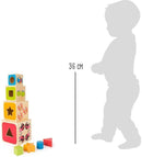 small foot Stapelwürfel aus Holz, mit bunten Tiermotiven und integriertem Steckspiel, für Kinder ab 12 Monate, 10627 Spielzeug