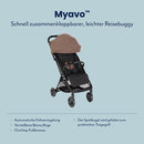 Graco Myavo™ Reisebuggy, ab Geburt bis ca. 4 Jahre (bis 22 kg), leicht, schnell zusammenklappbar, zusammengeklappt freistehend, großer Staukorb, in...