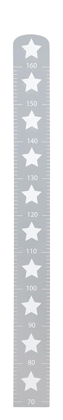 roba Messlatte Little Stars mit Sterne Motiv - Skala für Kinder bis 160 cm - Kinderzimmer Deko - Messleiste aus Holz grau